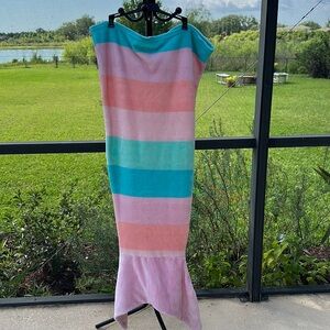 Mermaid Tail Blanket multi colored light weight & super soft - 51” x 21.5” nwot